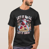 Let It Roll Let It Bowl Kerstmisbowling T-shirt (Voorkant)