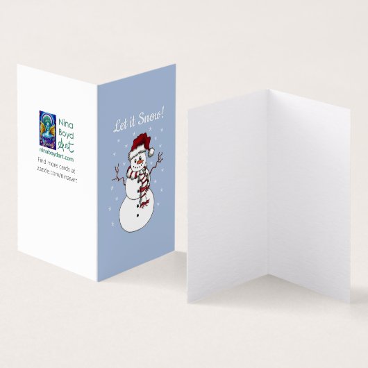 "Let it Snow" Carte de voeux Snowman *set de 25 (Inside and Outside)