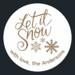 "Let it Snow" Christmas Gold Parties scintillant T<br><div class="desc">Parties scintillant d'or Noël "Let it Snow"</div>