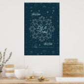 Let It Snow Christmas Poster 24x36 / Noir (Cuisine)