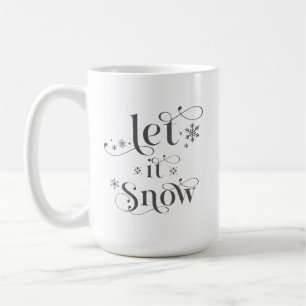Let it Snow Coffee Retro Typografie Mok