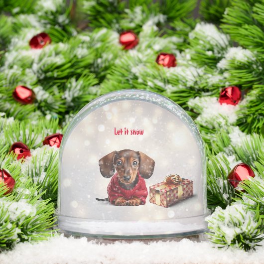 Let It Snow Dachshund Snow Globe (Noël)