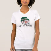Let It Snow, Faux Crochet Snowman T-shirt (Voorkant)