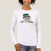 Let It Snow, Faux Crochet Snowman Tri-Blend Shirt (Voorkant volledig)