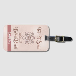 Let it Snow–Funny Christmas Beach Pink Bagagelabel