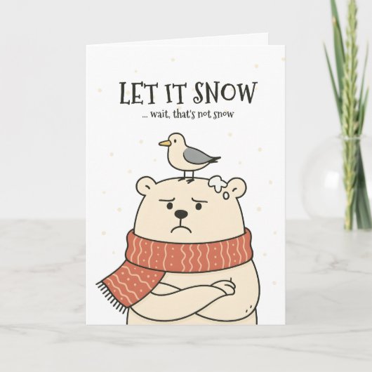 Let It Snow… - Funny Polar Bear Christmas Card Kaart (Voorkant)