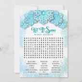 Let it Snow-Iridescent Blue Printable Word Search Feestdagenkaart (Voorkant)