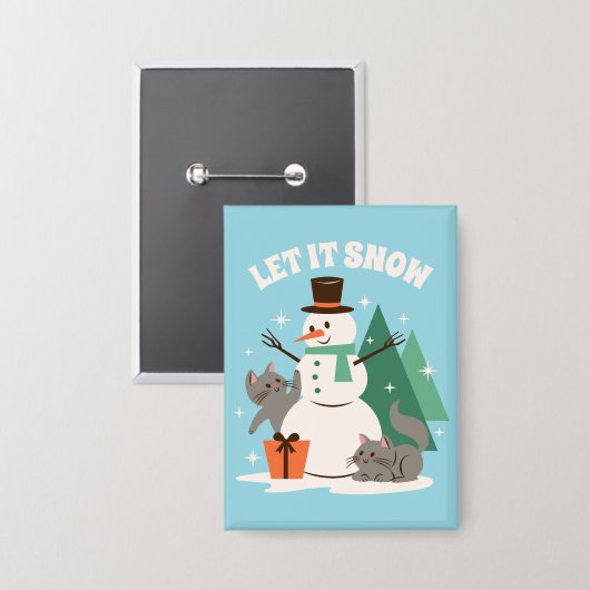 Let It Snow Kitty Cheer Button (Voorkant / Achterkant)