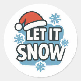 Let it snow ronde sticker