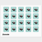 Let it Snow Schattige Scottie Dog Kerstnaam Groen Vierkante Sticker (Vel)
