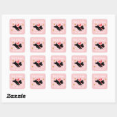 Let it Snow Schattige Scottie Dog Kerstnaam Roze Vierkante Sticker (Vel)