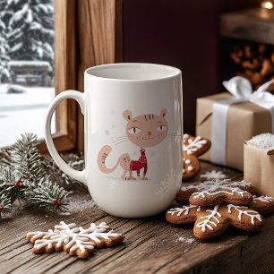 Let It Snow - Schattigee kat in wintertrui Koffiemok