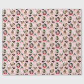 Let it Snow Scottie Dog Fun Custom Photo Pink Cadeaupapier (Vlak)