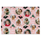Let it Snow Scottie Dog Fun Custom Photo Pink Groot Cadeauzakje (Voorkant)
