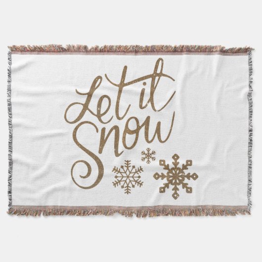 Let It Snow Sherpa Throw Blanket Deken (Voorkant)