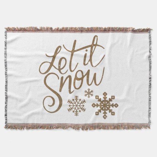 Let It Snow Sherpa Throw Blanket Deken (Voorkant)