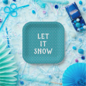 Let It Snow, Snowflake Papieren Bordje (Feest)