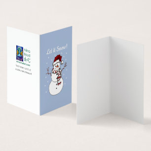 "Let it Snow" Snowman wenskaart *set van 25 Kaart
