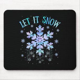Let It Snow Tie Dye Snowflake Ski Snowboarden XMA Muismat
