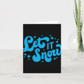 Let It Snow Winter Design T Shirt Kaart (Voorkant)