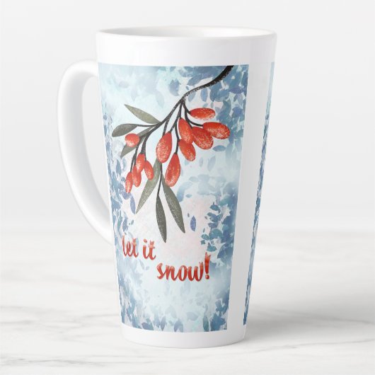Let It Snowberries – Whimsical Winter Card Latte Mok (Linkerhoek)