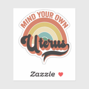 Let Je Eigen Baarmoeder Avortus Vintage Retro Cade Sticker