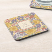 Let Joy Bloom Coaster Set – Editable Text Bier Onderzetter (Linkerzijde)