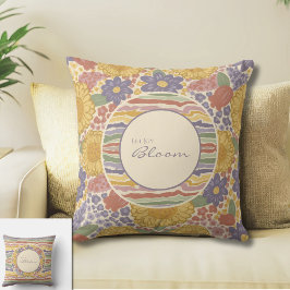 Let Joy Bloom Reversible Floral Throw Pillow  Kussen