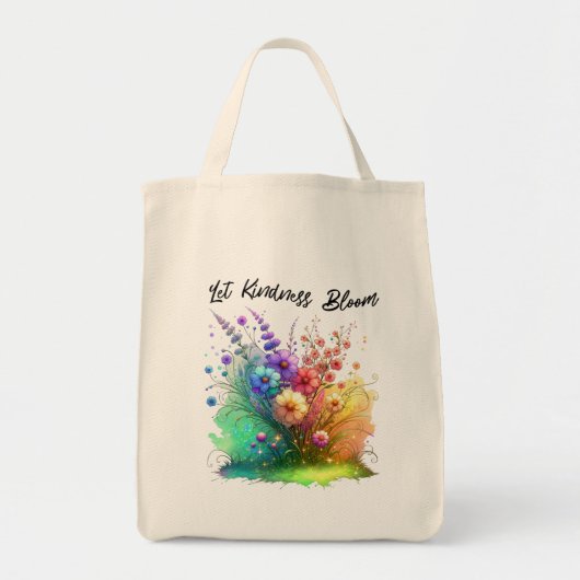 Let Kindness Bloom Floral Tote Bag (Voorkant)