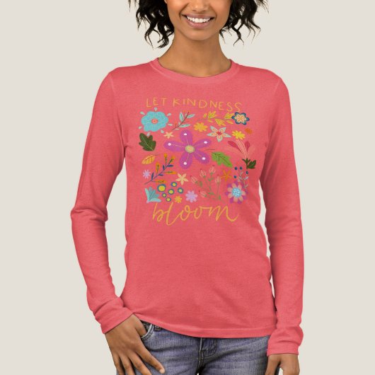 Let kindness bloom. Tri-Blend shirt (Voorkant)