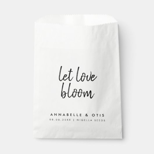 Let Love Bloom | Modern Weddenschap Bedankzakje (Voorkant)