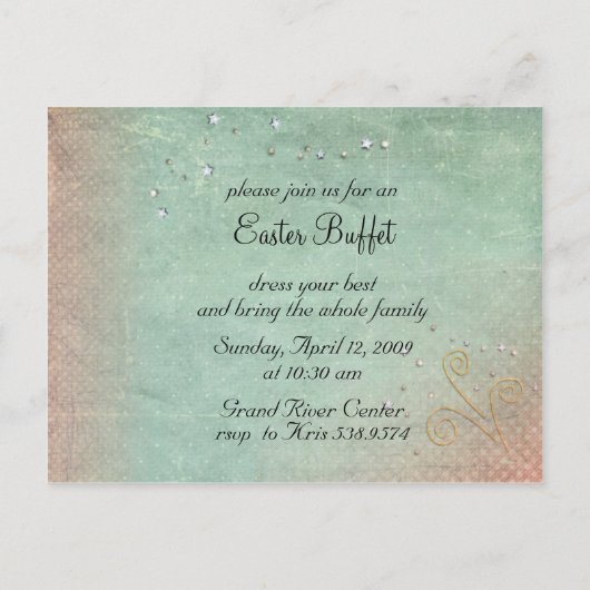 Let Love Chirp Easter Invitation Uitnodiging Briefkaart (Achterkant)