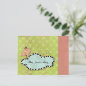 Let Love Chirp Easter Invitation Uitnodiging Briefkaart (Staand voorkant)