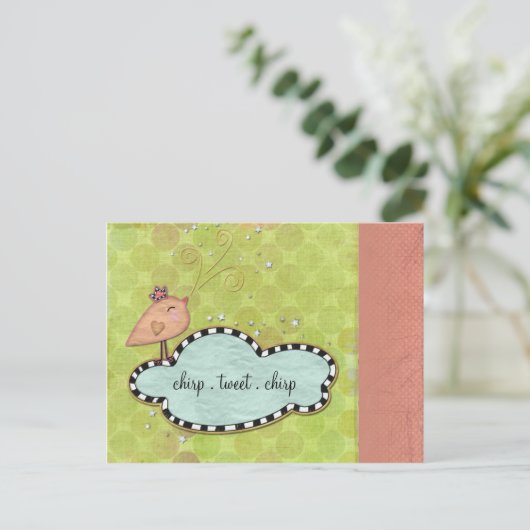 Let Love Chirp Easter Invitation Uitnodiging Briefkaart (Staand voorkant)