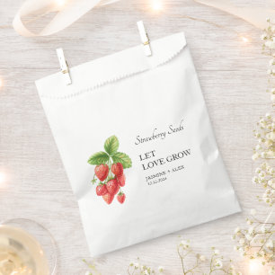 Let Love Grow   Aardbeienzaad Bruiloft Favor Bag Bedankzakje