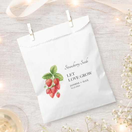 Let Love Grow | Aardbeienzaad Bruiloft Favor Bag Bedankzakje (Geknipt)
