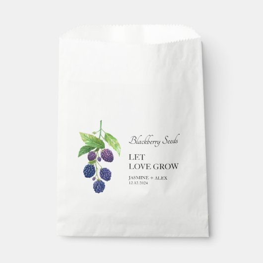Let Love Grow | BlackBerry Seed Bruiloft Favor Bag Bedankzakje (Voorkant)
