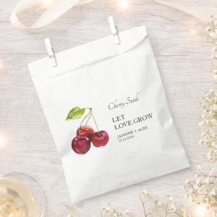 Let Love Grow Cherry Seed Wedding Favor Bag Bedankzakje