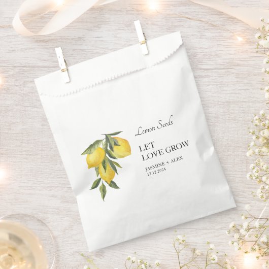 Let Love Grow | Citroenzaad Bruiloft Favor Bag Bedankzakje (Geknipt)
