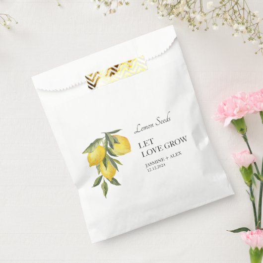 Let Love Grow | Citroenzaad Bruiloft Favor Bag Bedankzakje (Gezegeld)