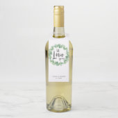 Let Love Grow Eucalyptus Wreath Wedding Sage green Flessenhanger (Op fles)