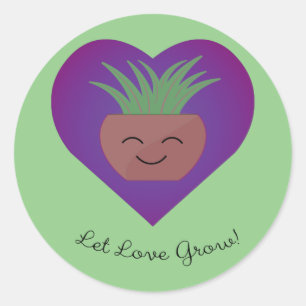 Let Love Grow Fern Ronde Sticker