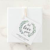 Let Love Grow Greenery Wreath Rustic Wedding Bedankjes Labels (In situ)