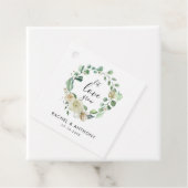Let Love Grow Hand lettering White Rose Wreate Bedankjes Labels (In situ)