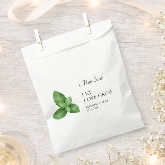 Let Love Grow | Mint Seed Wedding Favor Bag Bedankzakje (Geknipt)