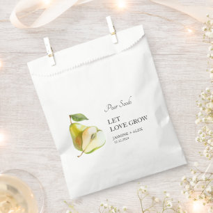Let Love Grow Pear Seed Bruiloft Favor Bag Bedankzakje