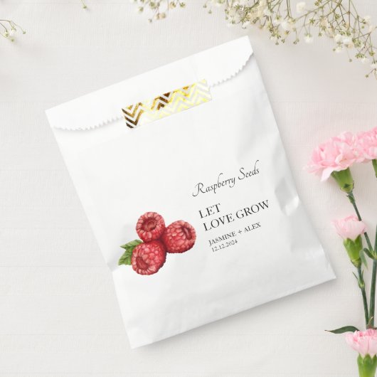 Let Love Grow | Raspberry Seed Bruiloft Favor Bag Bedankzakje (Gezegeld)