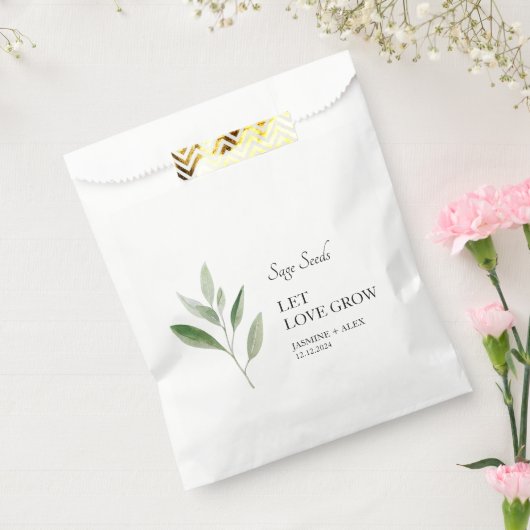 Let Love Grow | Sage Seed Bruiloft Favor Bag Bedankzakje (Gezegeld)