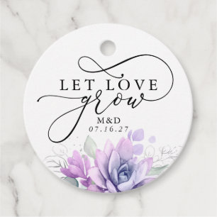 Let Love Grow Silver Greenery Elegant Wedding Bedankjes Labels