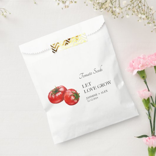 Let Love Grow | Tomatenzaad Bruiloft Favor Bag Bedankzakje (Gezegeld)